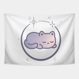 Cute Cat Kitten Kitty in Space Galaxy Tapestry