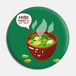 Cute Japanese Tofu Miso Happy To See You Valentine's Day Pun Pin