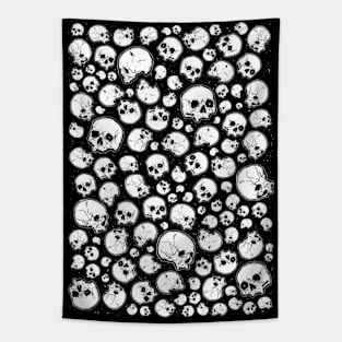 Skulls Attack, Skull Pattern, Halloween, Horror, Creepy Design Sticker Tapestry