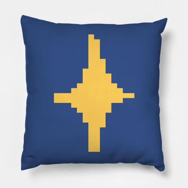 Yellow Sparkle Pixel Art Pillow by christinegames