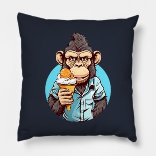 Monkey Eating Ice Cream Pillow