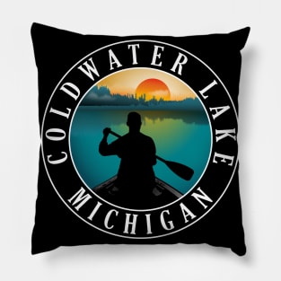 Coldwater Lake Canoeing Michigan Sunset Pillow