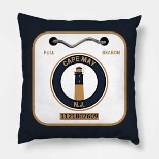 Cape May New Jersey Beach Badge Pillow