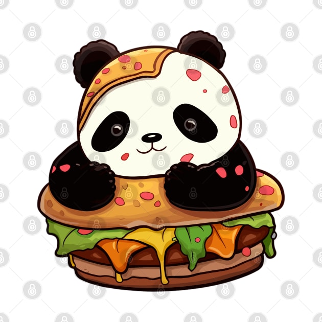 Kawaii Panda Burger by Retroprints