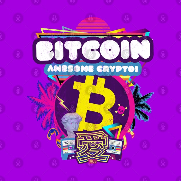 Bitcoin Millionaires Awesome Cryptocurrency HODL Retrowave by MapYourWorld