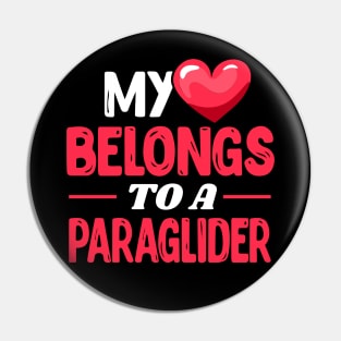 My heart belongs to a Paraglider Pin