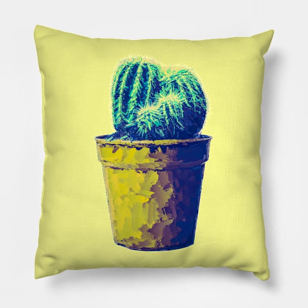 One cactus in a pot Pillow by BleizerShtorn