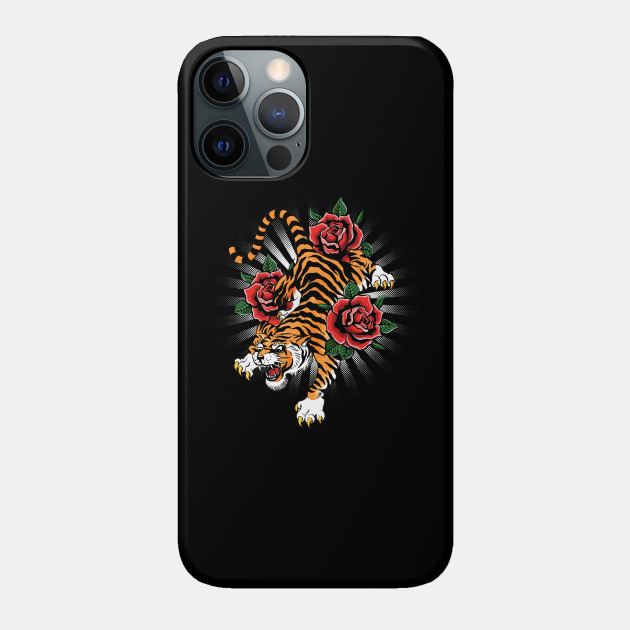 Vintage Tiger Tattoo Flash - Tiger - Phone Case