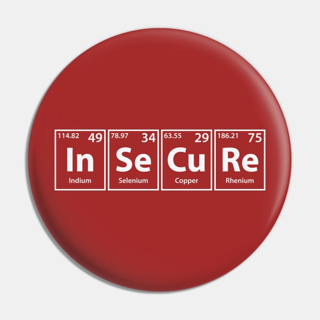 Insecure (In-Se-Cu-Re) Periodic Elements Spelling Pin by cerebrands