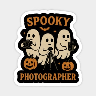 Spooky Photographer Ghost Halloween Camera Graphic Magnet