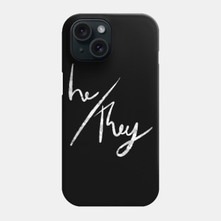 He/They (white & black) Phone Case