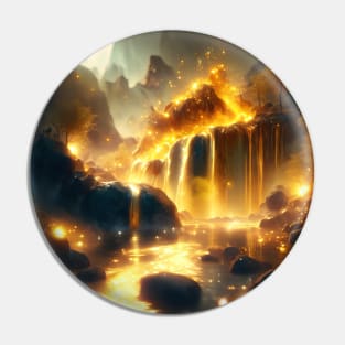 Fantasy Magic Gold waterfall Pin