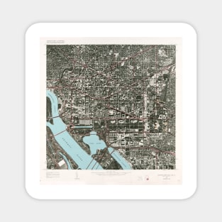 Old Washington DC Satellite Photograph Map (1968) Vintage District of Columbia Atlas Magnet