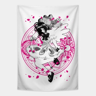 Sakura Magic Circle (black) Tapestry