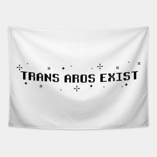 Trans Aros Exist - Transgender Aromantic Pride Pixel Art (dark text) Tapestry