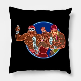 Mega Powers neon bg Pillow