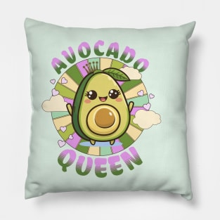 Adorable Queen of the Avocados Pillow