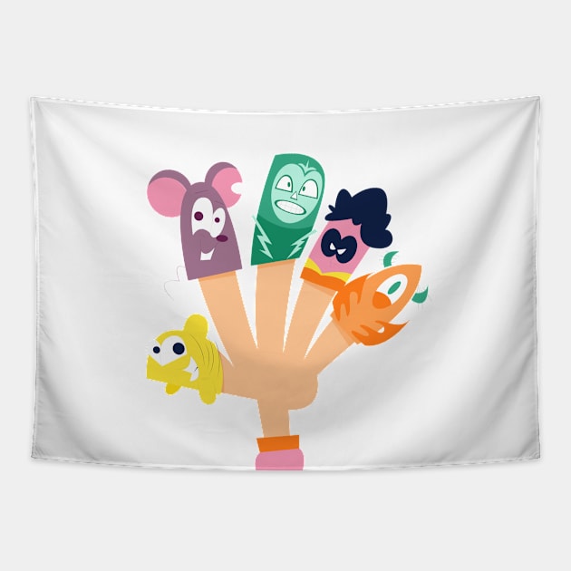 Fingers Puppets Tapestry by Mako Design 