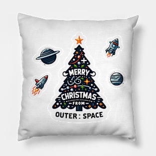 Cosmic Christmas Adventure Pillow