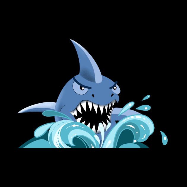 Angry Shark by Renee Ciufo Illustration