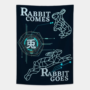 Rabbit Comes Rabbit Goes: Cyber Rabbit 2 Tapestry