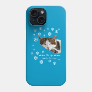 Cute Sleeping Cat Santa Christmas Phone Case