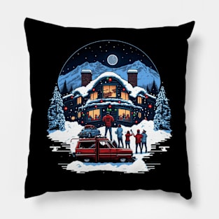 Christmas Vacation Poster Art Truck Parked Front House In The Snow Pillow