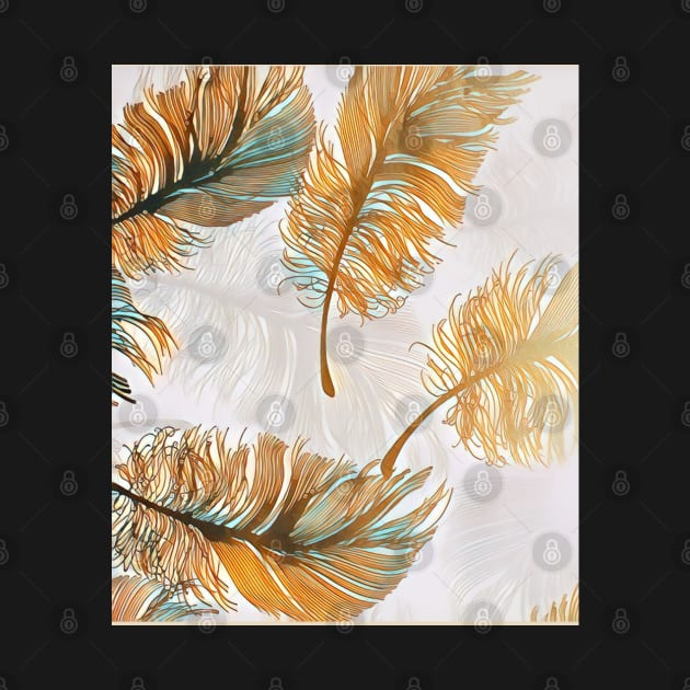 Shimmering Gold Leaf Pattern for Positivity 3 by PositiveMindTee