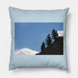 Fir Trees on Mountain Slope Alpine Alps White Cloud Pillow