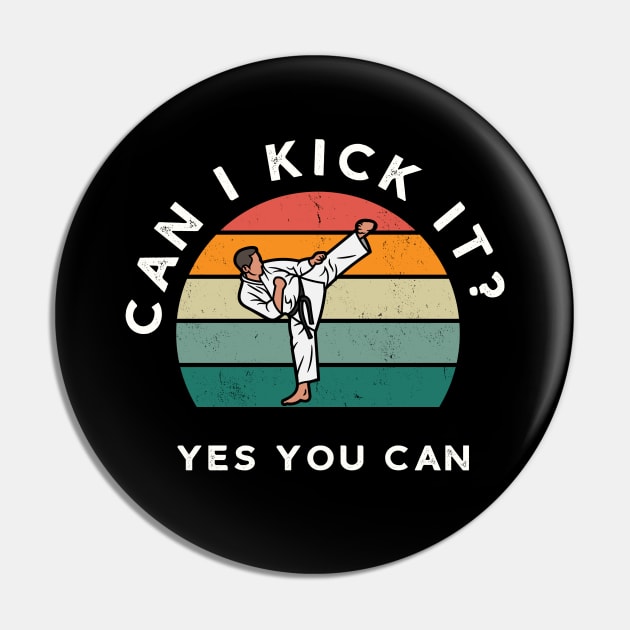 Can I Kick it? Retro Text Pin by Mix Master Repeat