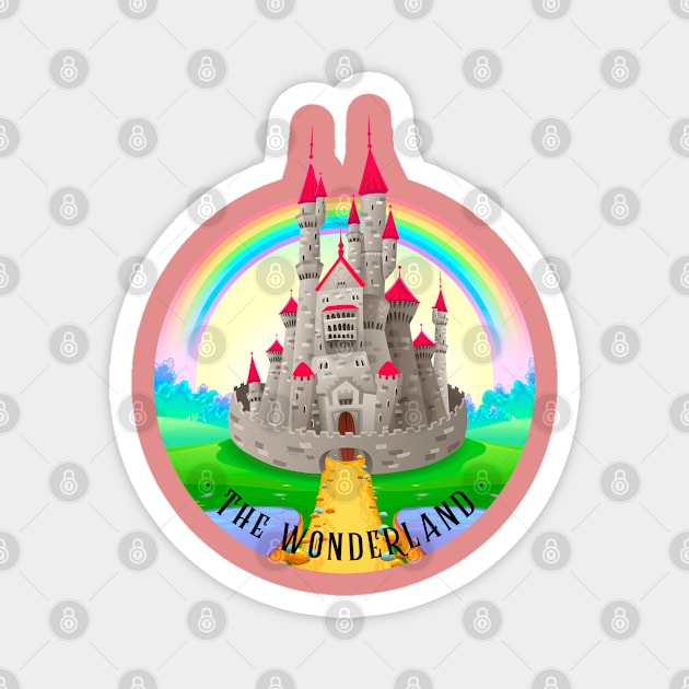 The Wonderland Magical Rainbow Castle Magnet by Eva Wolf