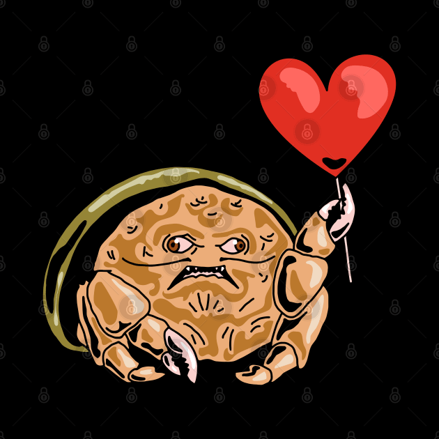 Sponge Crab Valentines Day by okpinsArtDesign