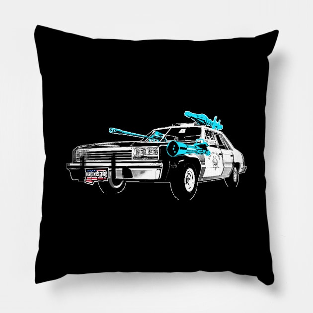 Highway Punchado Car Upgraded v. Blank Text Code Teal Pillow by punchado