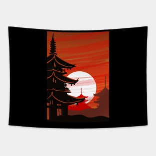 Japan Red Tapestry