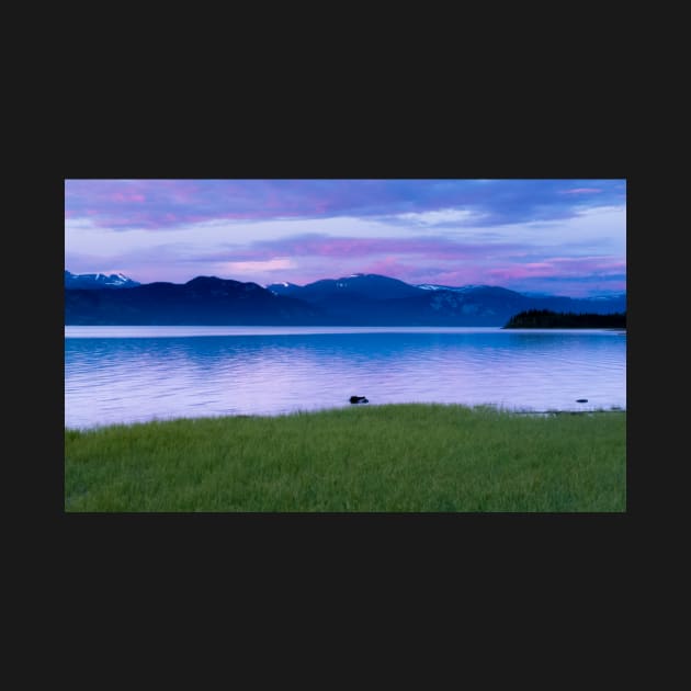 Calm sunset evening landscape of Lake Laberge Yukon YT Canada by ImagoBorealis