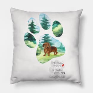 Pawprint dachshund Pillow