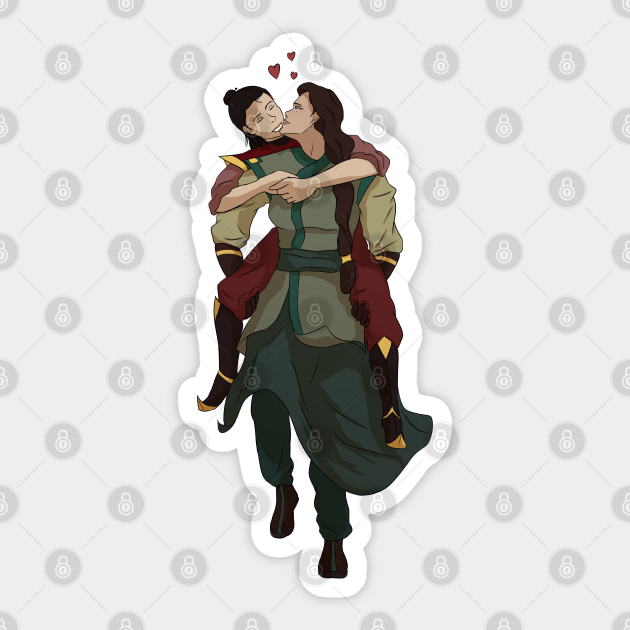 Kyoshi Carrying Rangi Kyoshi Sticker Teepublic See more ideas about avatar kyoshi, avatar, kyoshi warrior. kyoshi carrying rangi