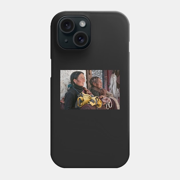 Tibetan Women, Sera Monastery, Tibet. Phone Case by bulljup