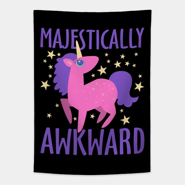 Majestically Awkward Unicorn Tapestry by DavesTees