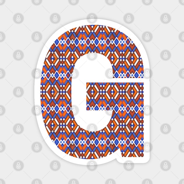 Monogram Letter G- geometric pattern Magnet by RinaMosaics