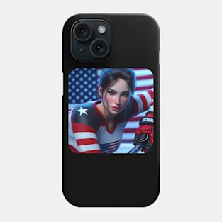 American Woman Ice Hockey Player #2 Phone Case