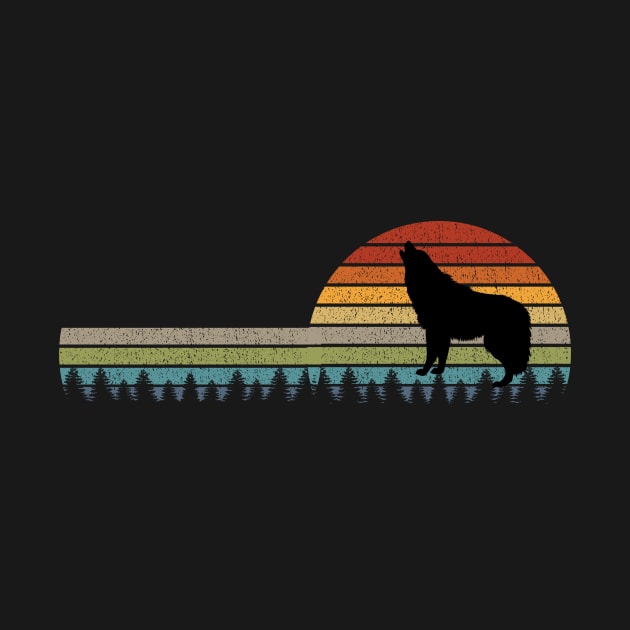 Wolf Howling Retro by outrigger