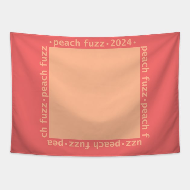 Peach Fuzz Color of the Year 2024 Swatch Tapestry by ellenhenryart