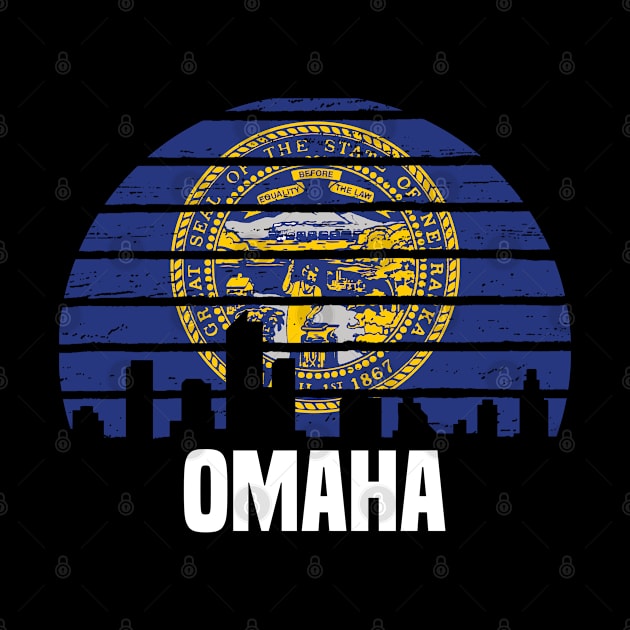 Omaha Nebraska NE Group City Silhouette Flag Gift by jkshirts