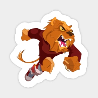 Lion football cartoon Magnet