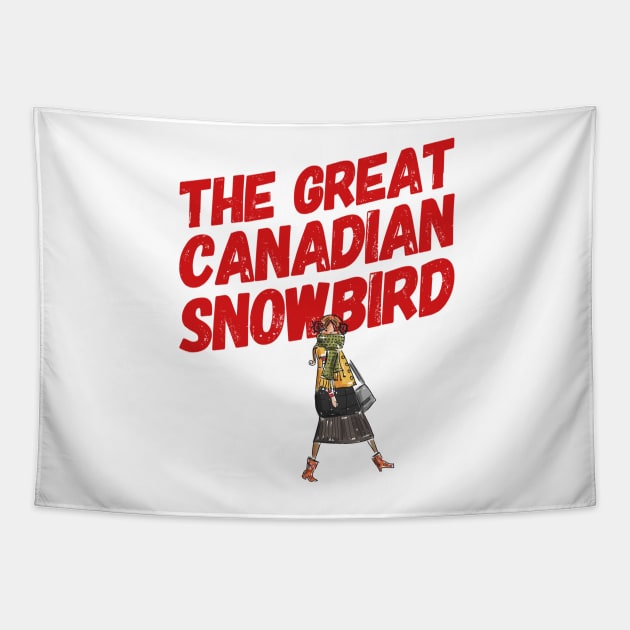 Great Canadian Snowbird Girl Tapestry by RetroSalt