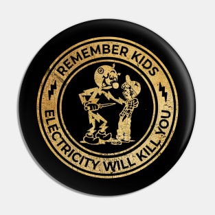 Vintage Remember Black Retro Pin