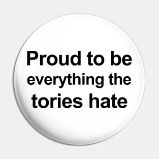 Proud To Be Everything The Tories Hate Pin