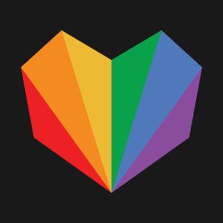 LGBT Gay Pride Flag Geometric Heart T-Shirt