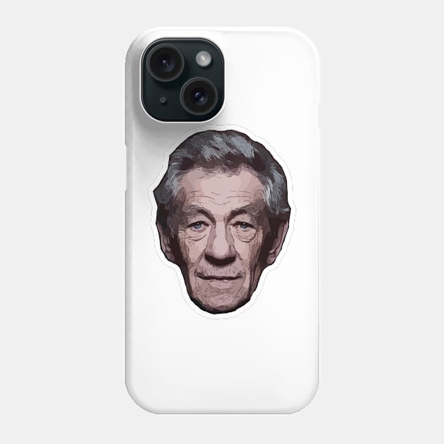 Ian McKellen Vector Art Phone Case by Playful Creatives